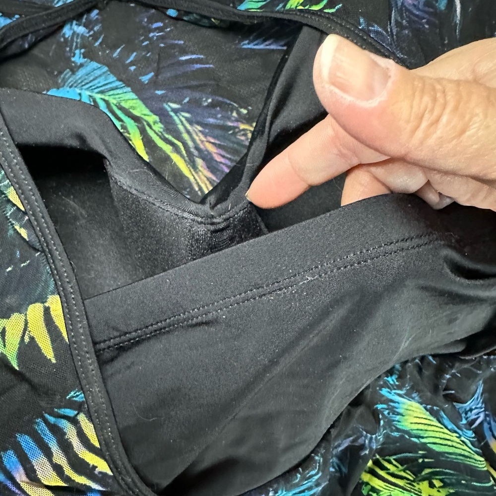 Torrid Black Swimdress with Neon Palm Print - Picture 10 of 12